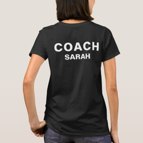 Personalized Coach Black Bold Text T_Shirt