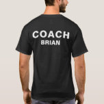 Personalized Coach Black Bold Text T-Shirt