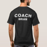 Personalized Coach Black Bold Text T-Shirt Personalized Coach Black Bold Text T-Shirt