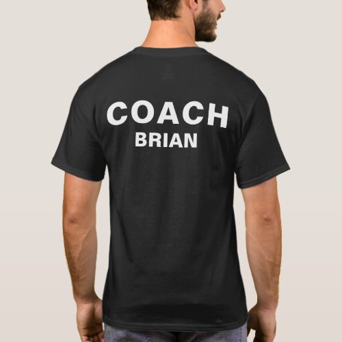 Personalized Coach Black Bold Text T_Shirt