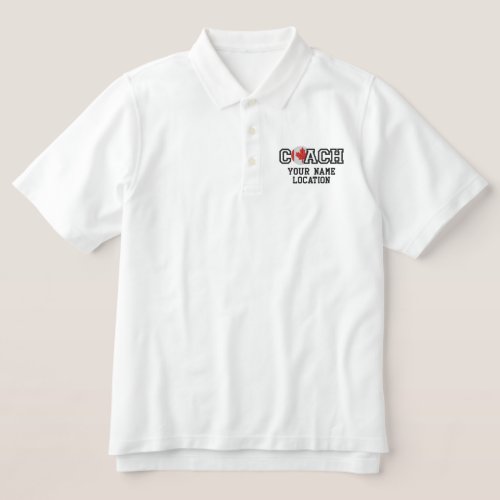 Personalized Coach Canada Your Name Your Game Embroidered Polo Shirt