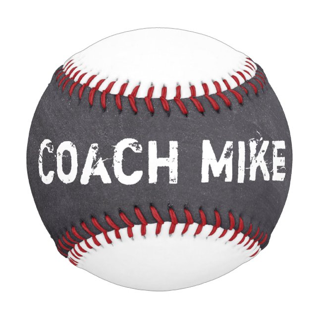 Personalized Coach Chalkboard Name Etching Baseball (Front)