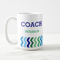 Personalized Coach Masculine Chevron Pattern Coffee Mug