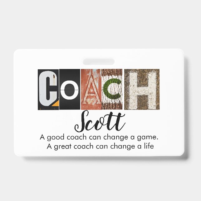 Personalized Coach name  Badge (Front)