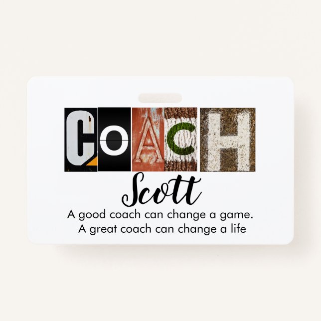 Personalized Coach name  Badge (Front)