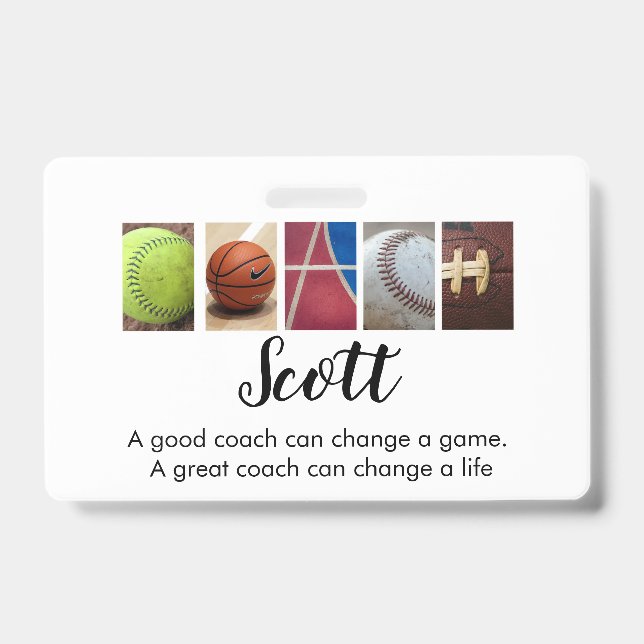 Personalized Coach name  Badge (Front)