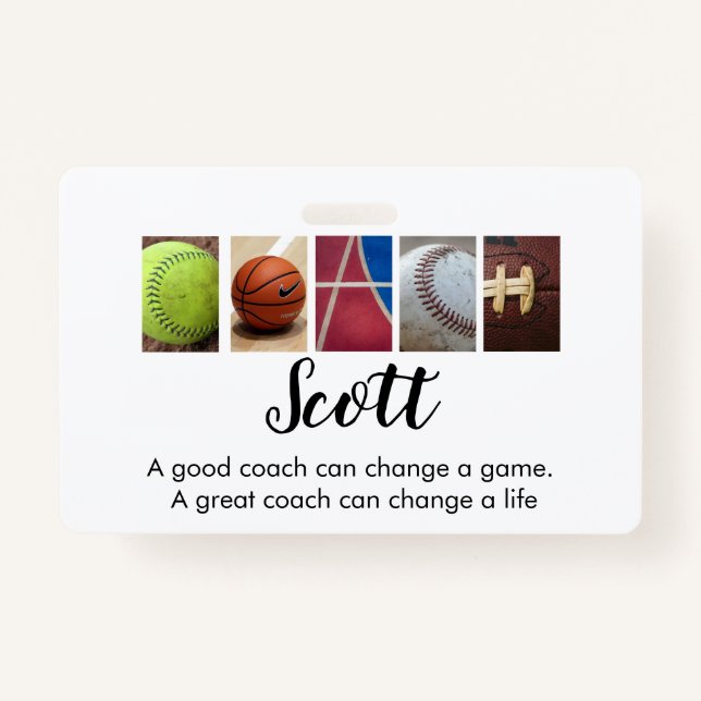 Personalized Coach name  Badge (Front)