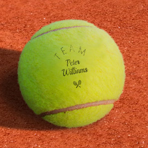 Personalized coach name elegant tennis balls