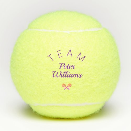 Personalized coach name elegant tennis balls