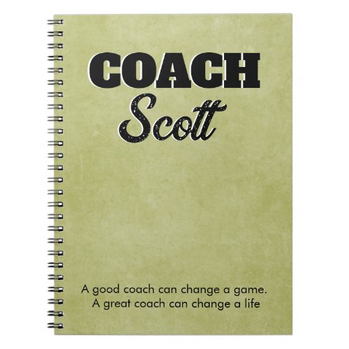 Personalized Coach name players  Notebook