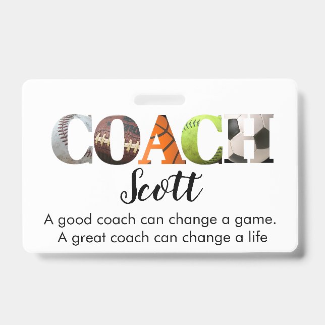 Personalized Coach name T-Shirt Badge (Front)