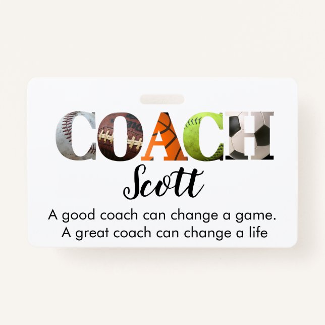 Personalized Coach name T-Shirt Badge (Front)