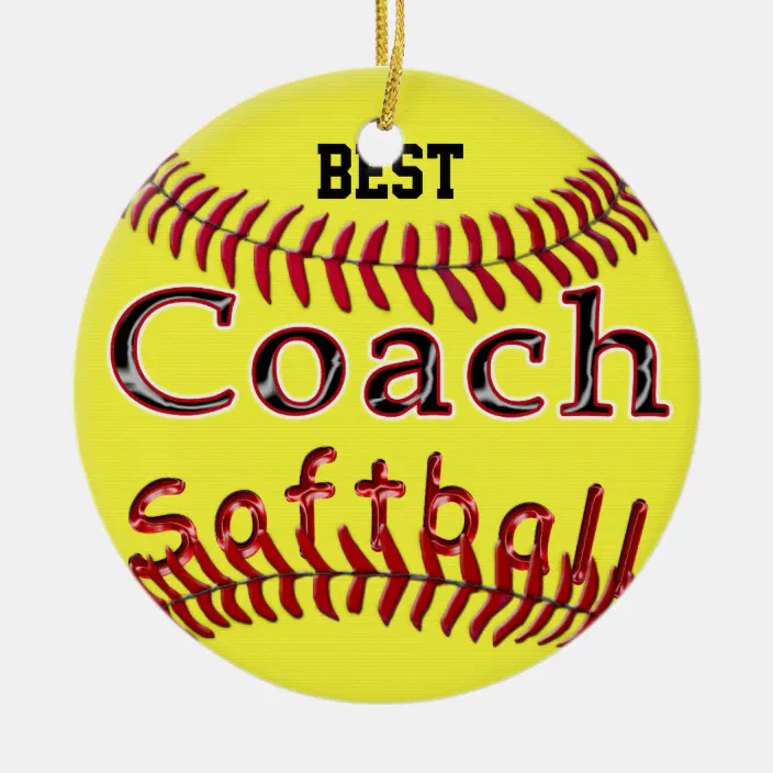 Personalized Softball Christmas Ornament,Gift for Softball Coach,Gift for Softball Team,Softball Ornament,Custom Softball Ornament,