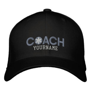 Personalized Coach Snowflake Design Embroidered Baseball Hat