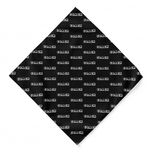 Personalized coach text in black and white bandana (Front)