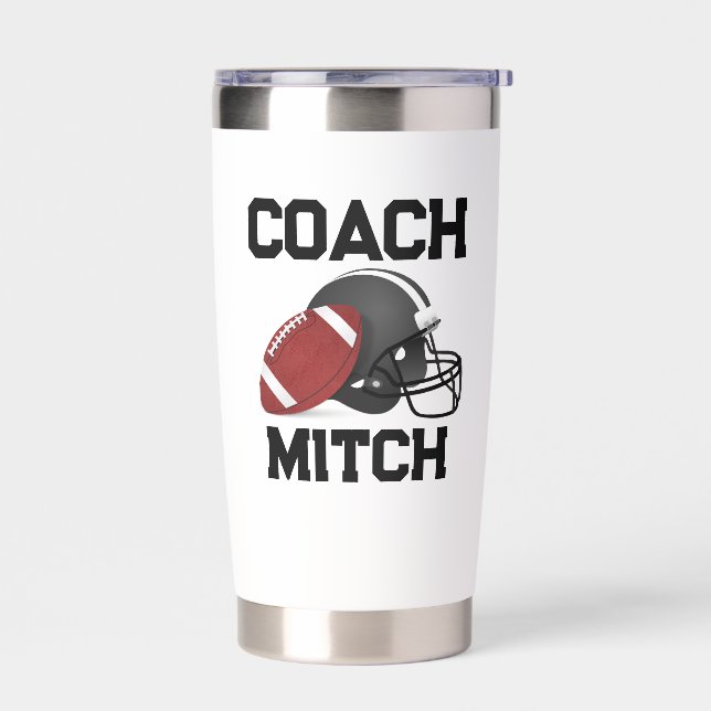 Personalized Coach Tumbler, american football Insulated Tumbler (Left)