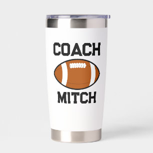 Personalized Coach Tumbler, american football Insulated Tumbler