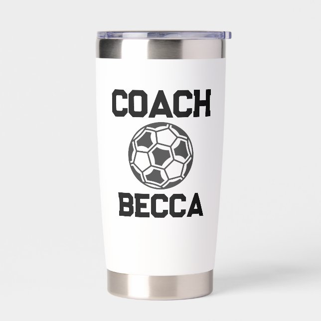 Personalized Coach Tumbler, Basketball Coach Mug,  Insulated Tumbler (Left)