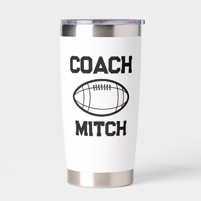 Personalized Coach Tumbler, football Coach Mug,  Insulated Tumbler (Left)