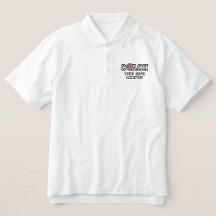 Personalized Coach USA Your Name Your Game Embroidered Polo Shirt