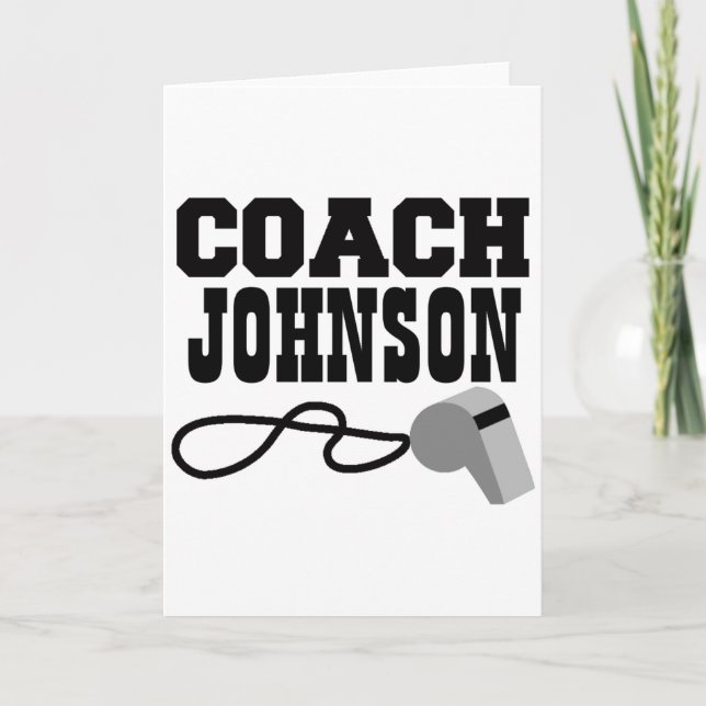 Personalized Coach Whistle T Shirt  Card (Front)