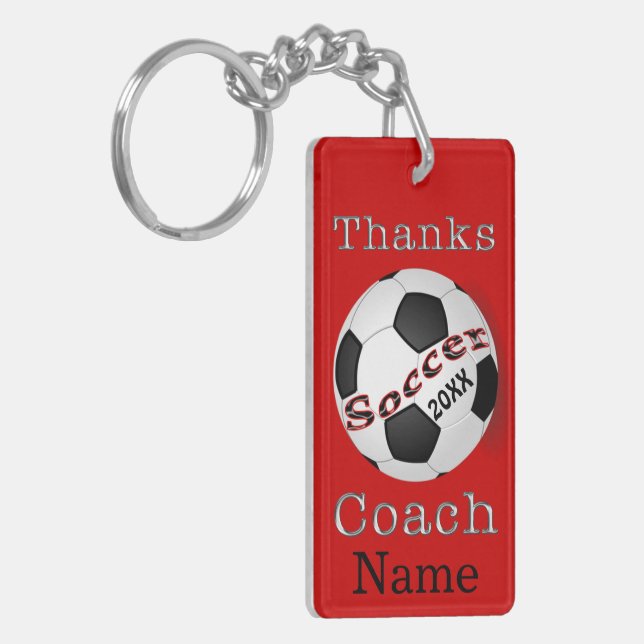 Personalized Coaches Gifts Soccer, Soccer Keychain (Front Left)