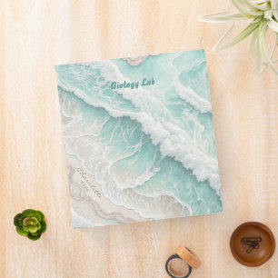 Personalized Coastal Beach Themed 3 Ring Binder