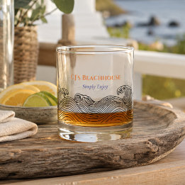 Personalized Coastal Beachhouse Whiskey Glass