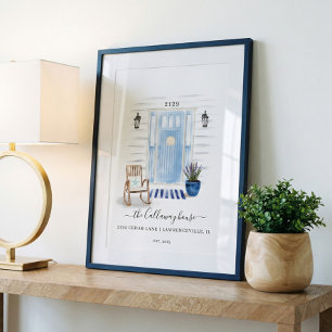 Personalized Coastal Chic Front Door Housewarming Poster
