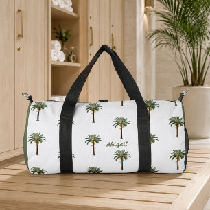 Personalized Coastal Chic Palm Trees with any Name Duffle Bag