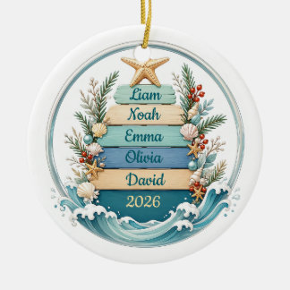 Personalized Coastal Christmas Ornament