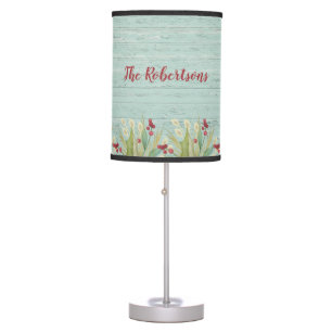 Personalized Coastal Christmas Sand Dollar Table Lamp