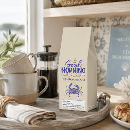 Personalized Coastal Crab Good Morning Beachhouse Roasted Coffee