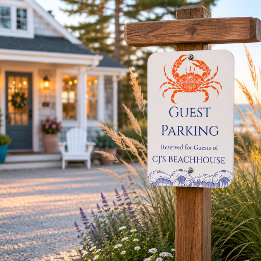 Personalized Coastal Guest Parking Metal Sign