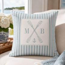 Personalized Coastal Oars Monogram Ticking Stripe