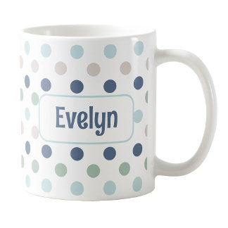 Personalized Coastal Polka Dot Mug