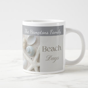 Personalized Coastal Seashell Gift for Beach House Giant Coffee Mug