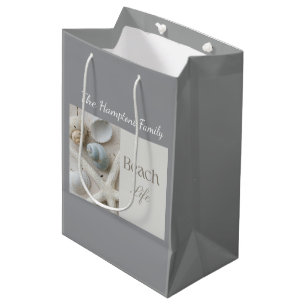 Personalized Coastal Seashell Gift for Beach House Medium Gift Bag