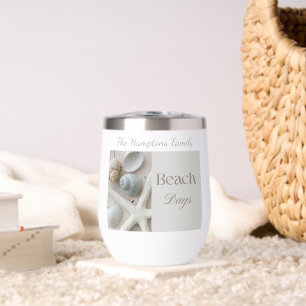 Personalized Coastal Seashell Gift for Beach House Thermal Wine Tumbler