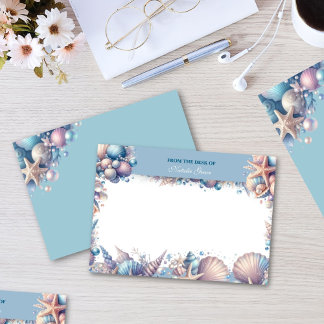 Personalized Coastal Seashell Notecard