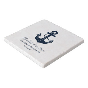 Personalized Coastal Yacht Club Wedding Trivet