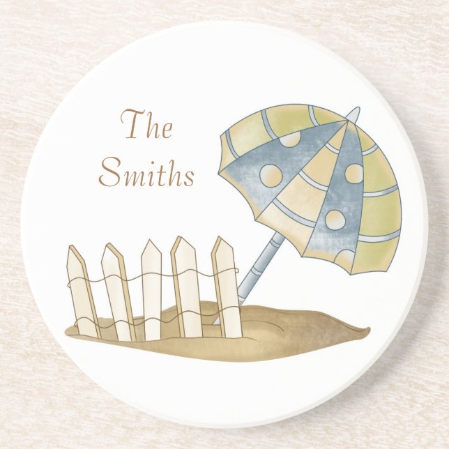 Personalized coaster beach sandstone coasters (Front)