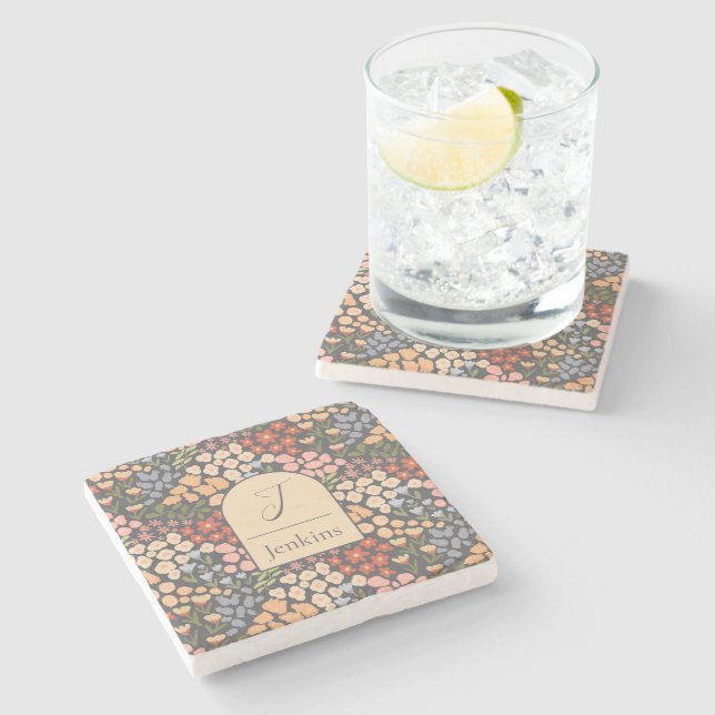 Personalized Coaster Set – Custom Name & Initial (Side)