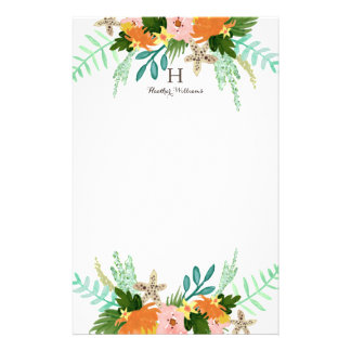 Personalized | Coastline Floral Stationery