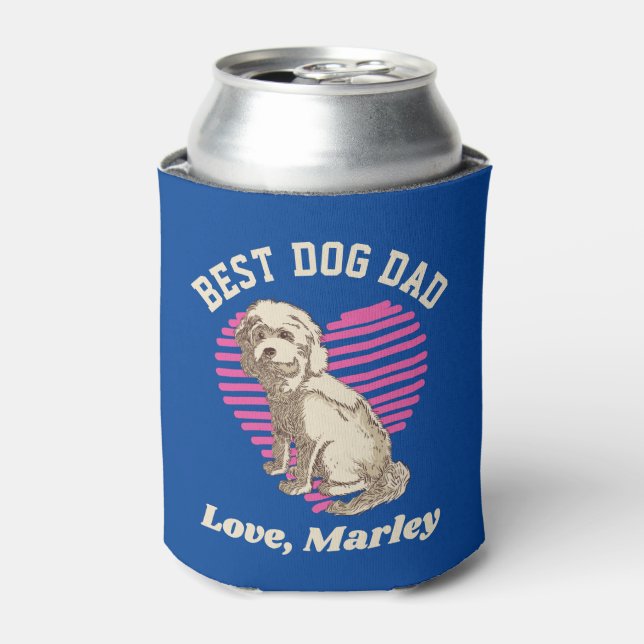 Personalized Cockapoo Best Dog Dad Custom Name Can Cooler (Can Front)