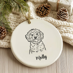 Personalized Cockapoo Dog Christmas Ceramic Ornament
