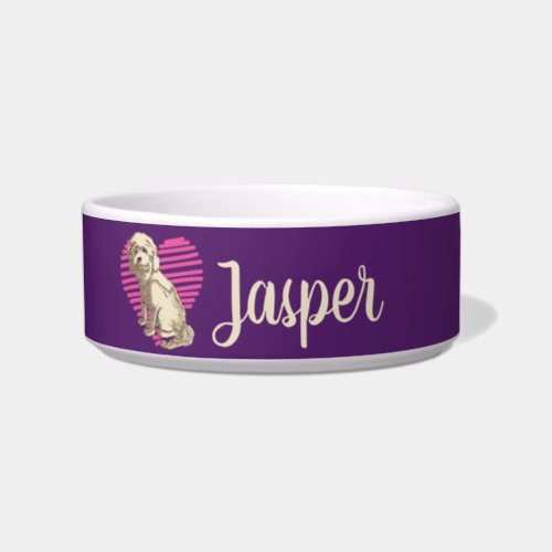 Personalized Cockapoo Dog Lover Custom Name Bowl