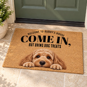 Personalized Cockapoo Dog Treats Welcome Doormat