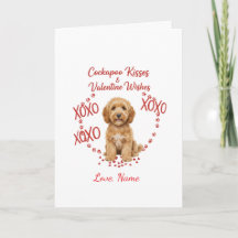 Personalized Cockapoo Kisses Valentine Wishes