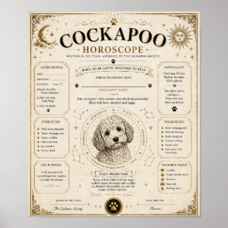 Personalized Cockapoo Star Sign Print Gift